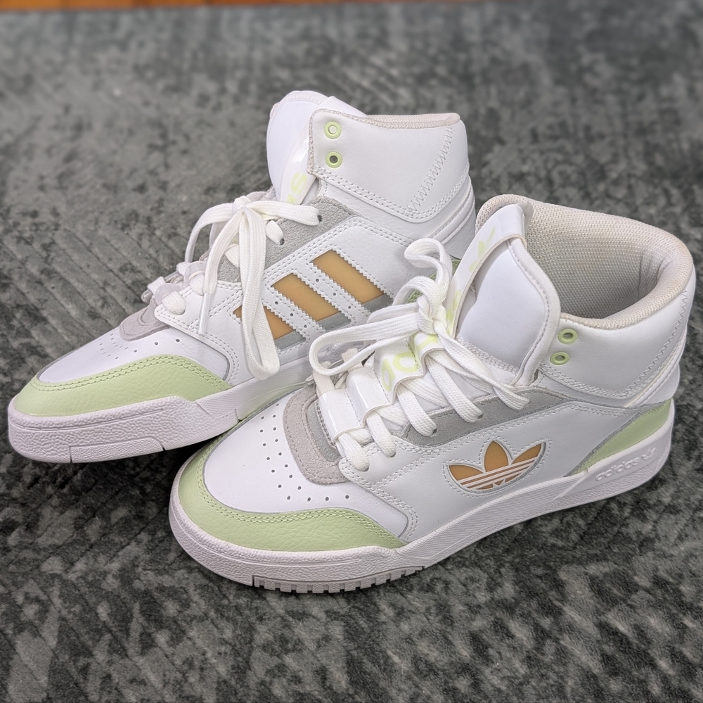 adidas Originals Drop Step XL High Top Women's Sneakers White/Lime, Size 6.5